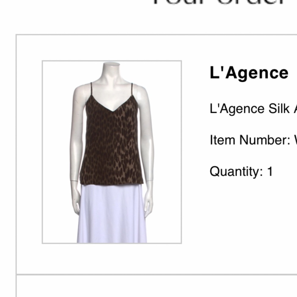 L'AGENCE Brown Leopard Print Top